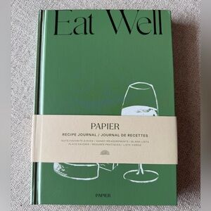 NEW Papier Fab Fit Fun Green Recipe Journal